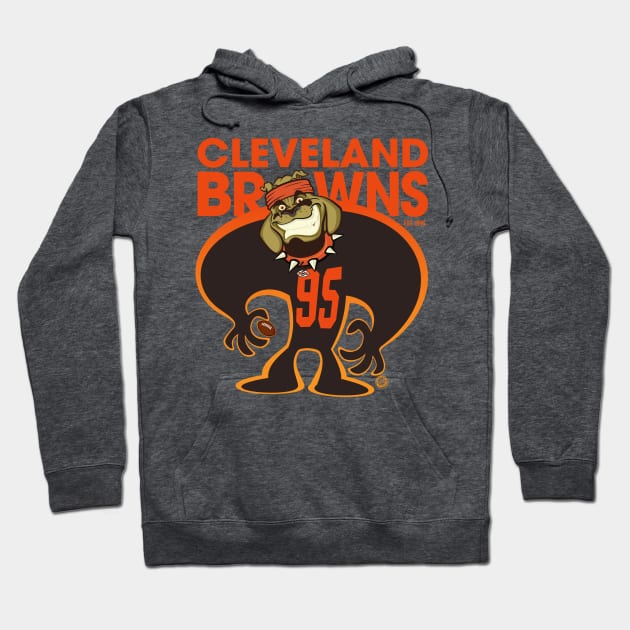 Cleveland Browns BullDawg Whoosh 95 Grinner Hoodie by Goin Ape Studios